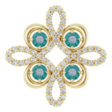 14K Yellow Lab-Grown Alexandrite &amp; 1/6 CTW Diamond Clover Pendant