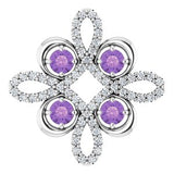 Platinum Natural Amethyst &amp; 1/6 CTW Natural Diamond Pendant