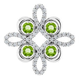 14K White Natural Peridot &amp; 1/6 CTW Natural Diamond Clover Pendant