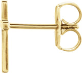 14K Yellow Gold 10mm Cross Single Earring