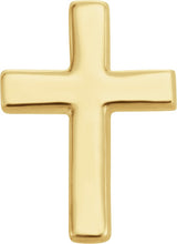 14K Yellow Gold 7.5mm Cross Single Earring