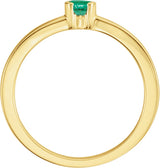 14K Yellow Gold Lab-Grown Emerald Family Stackable Ring