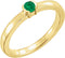 14K Yellow Gold Lab-Grown Emerald Family Stackable Ring