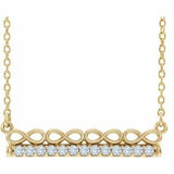 14K Yellow 1/5 CTW Natural Diamond Infinity-Inspired Bar 16" Necklace