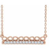 14K Rose 1/5 CTW Natural Diamond Infinity-Inspired Bar 16" Necklace