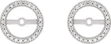 14K White Gold 1/8 CTW Natural Diamond Earring Jackets with 7 mm ID