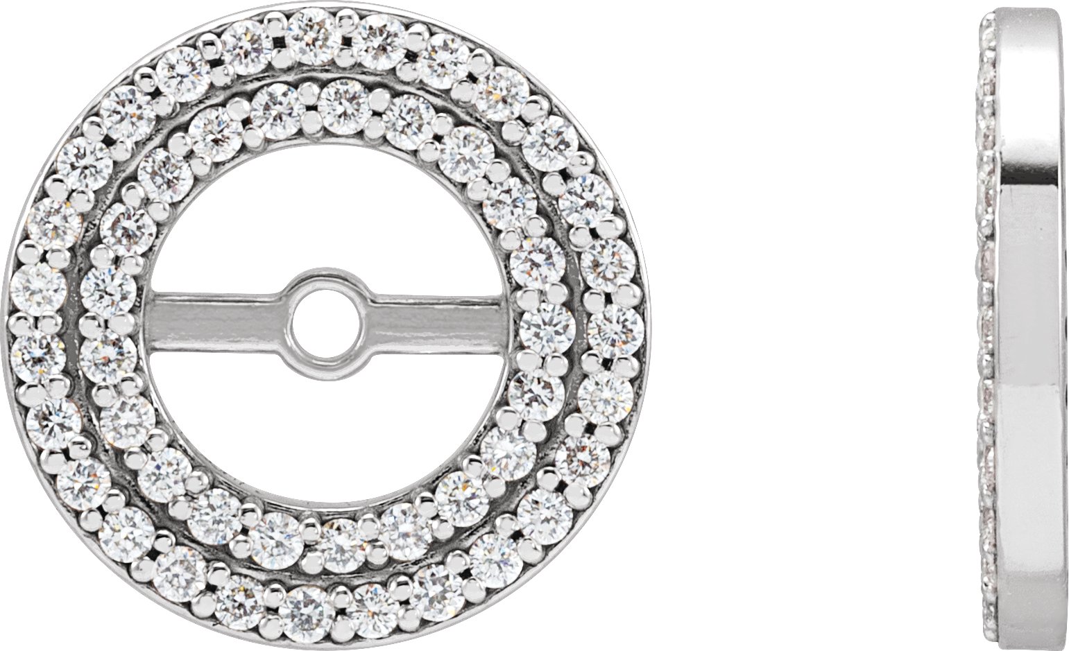 14K White Gold 1/4 CTW Natural Diamond Earring Jackets