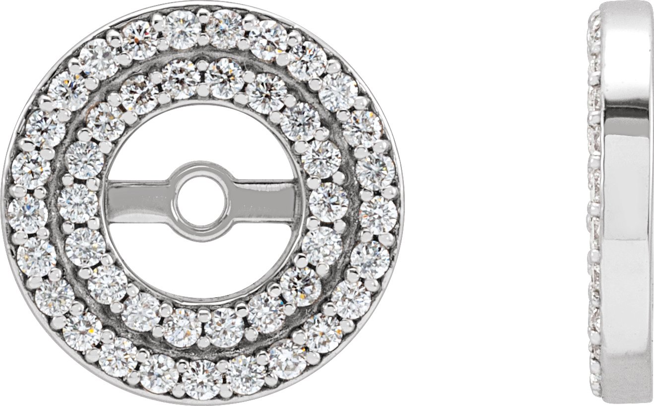 14K White Gold 1/4 CTW Diamond Earring Jackets