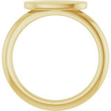 14K Yellow Gold 13x5.5 mm Oval Signet Ring