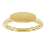 14K Yellow Gold 13x5.5 mm Oval Signet Ring