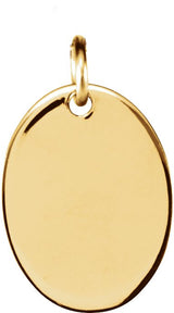 18K Yellow Gold Vermeil Be Posh® Engravable Oval Pendant