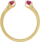 14K Yellow Gold Natural Ruby Negative Space Ring