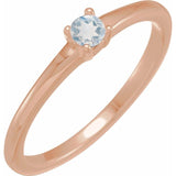 14K Rose Natural Blue Sheen Moonstone Ring