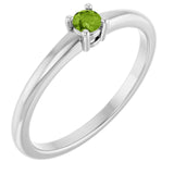 Sterling Silver Natural Peridot Ring