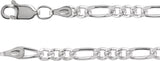 Sterling Silver 3.5mm Figaro 24" Chain