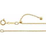 14K 1.1 mm cable chain