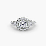 Three-Stone Ring with Halo 2