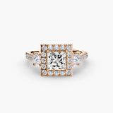 Three-Stone Ring with Halo 2