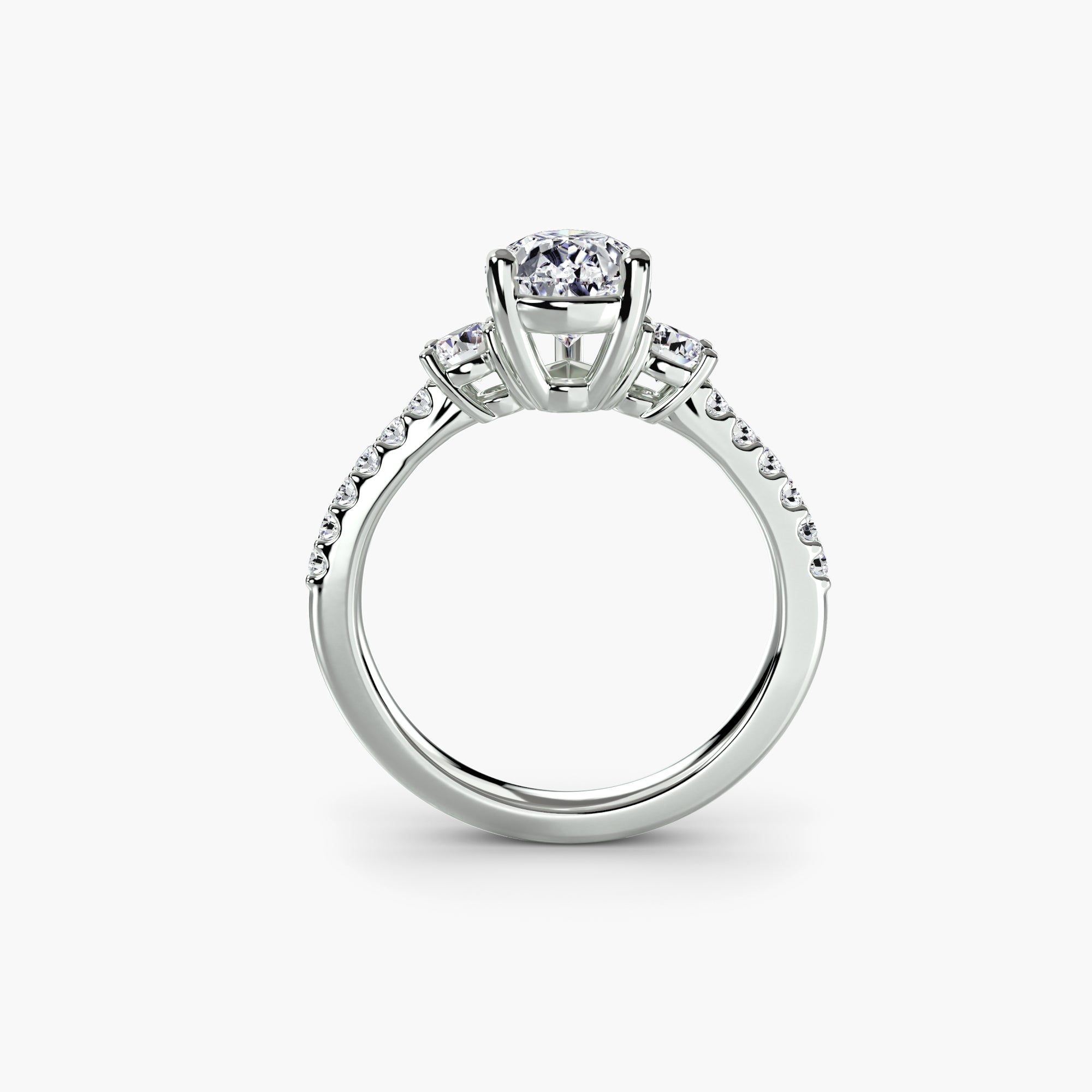Three-Stone Ring with Pavé Volume 5